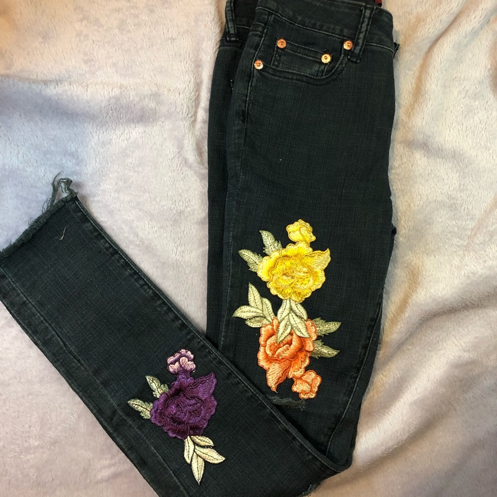 Floral ripped Jeans - Picture 1 of 2